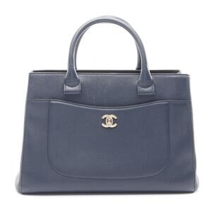 Chanel Neo Executive Tote Bag Navy Blue leather